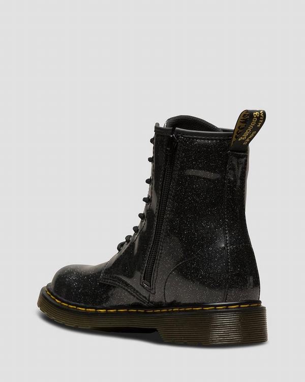 Dr Martens Dětské Kotníkové Boty Youth 1460 Glitter Černé, CZ-257638